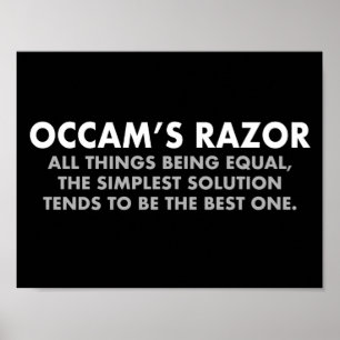 Occam's Razor Definition Science Classroom Poster