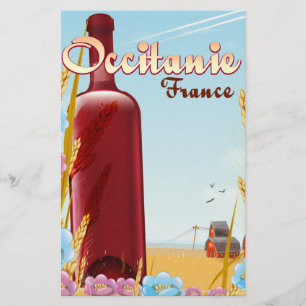 Occitanie France farming landscape poster Stationery