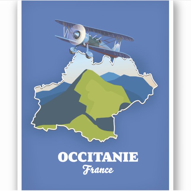 Occitanie France travel map (Front)
