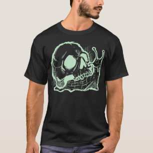 Occult Goth Gothic Emo Dark Creepy Skull Snail Wit T-Shirt