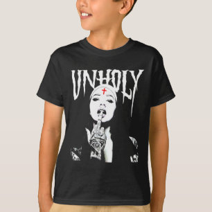 Occult Gothic Dark Satanic Nun Tattoos Unholy Nun  T-Shirt