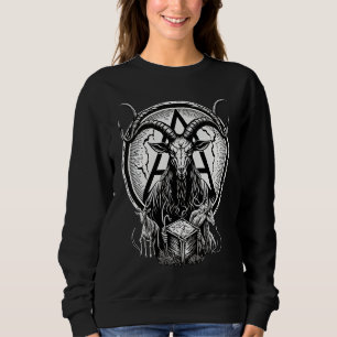 Occult Gothic Demon Head  Baphomet With Horns Sweatshirt
