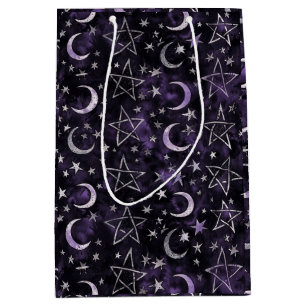Occult Gothic Moon and pentagrams Medium Gift Bag