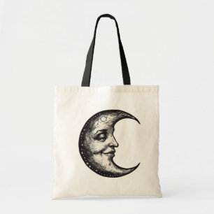 Occult Gothic Victorian Moon With Face Tote Bag
