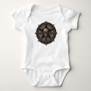 Occult-Inspired Death Metal Logo for Kidswear Baby Bodysuit