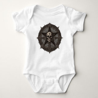 Occult-Inspired Death Metal Logo for Kidswear Baby Bodysuit
