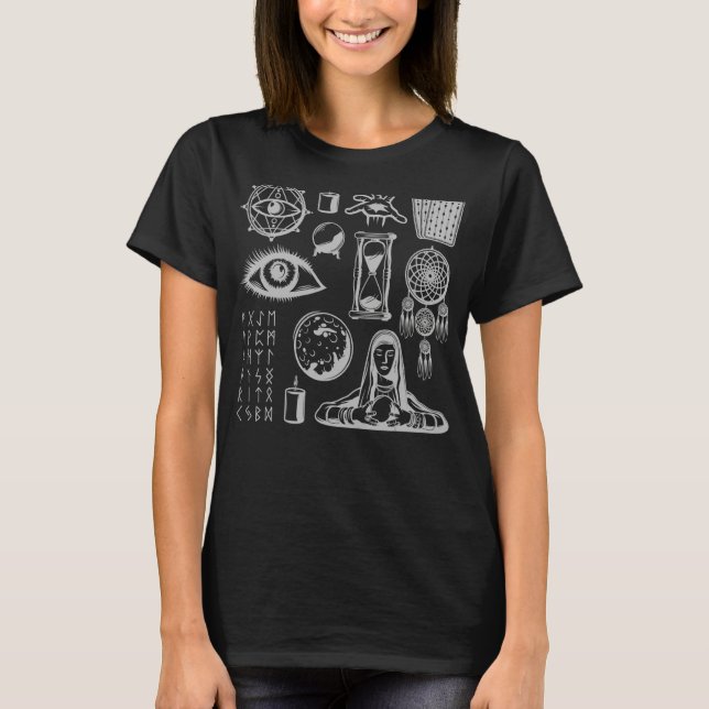 Occult Magic All Seeing Eye Witchcraft Crystal Dre T-Shirt (Front)