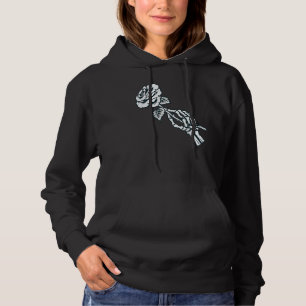 Occult Magic Rose Skeleton Hand Hoodie