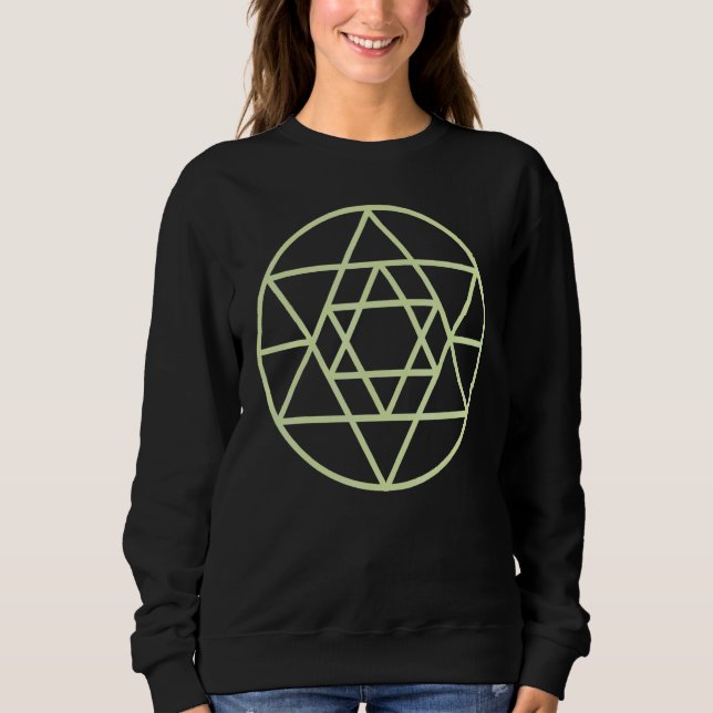 Occult Magic Sacred Geometry Circle Triangle Hexag Sweatshirt (Front)