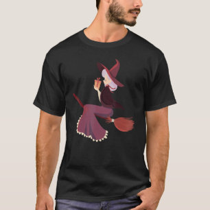Occult Magic Witch Flying Broom T-Shirt