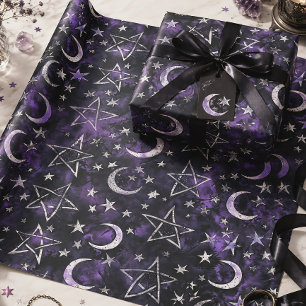 Occult Moon & Pentagram Gothic Wrapping Paper