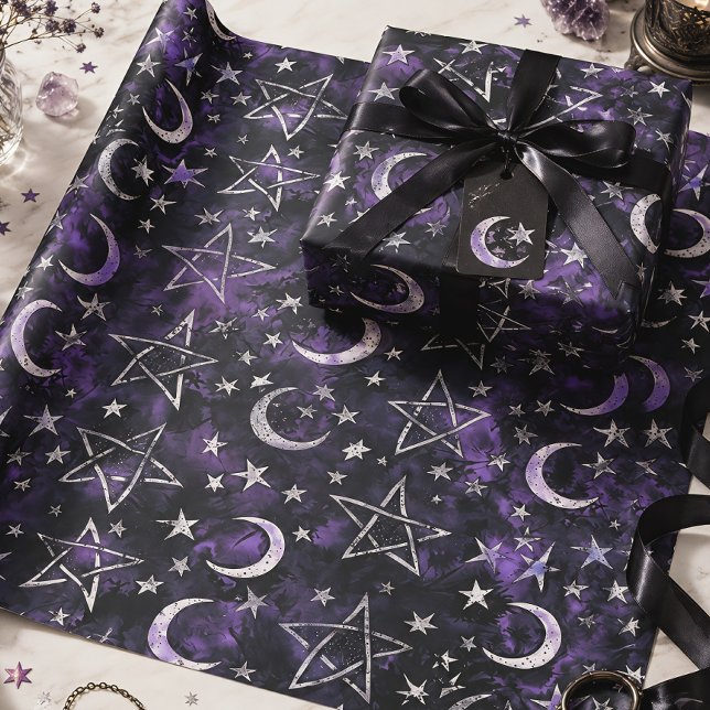 Occult Moon & Pentagram Gothic Wrapping Paper (Creator Uploaded)