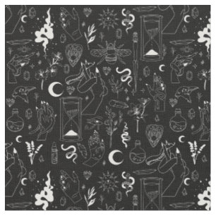 occult mystical esoteric witchcraft crystals black fabric