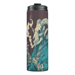 Occult Smoking Ram Skull Tumbler
