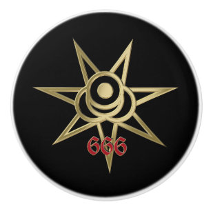 Occult symbol septagram ceramic knob