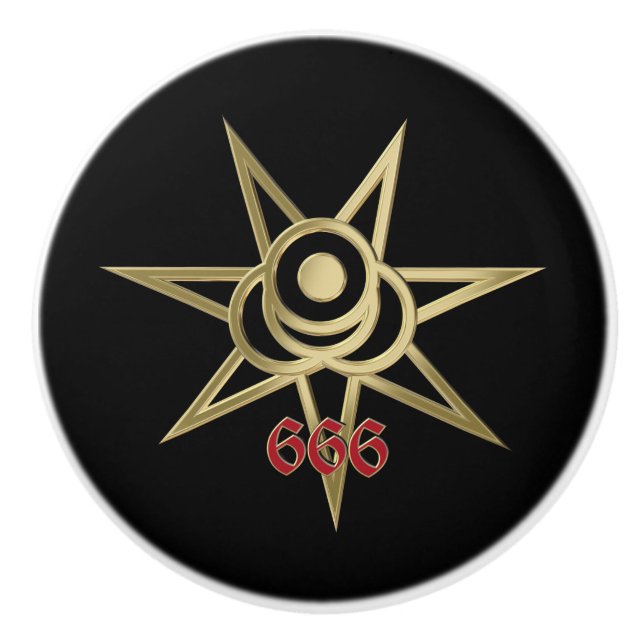 Occult symbol septagram ceramic knob (Front)