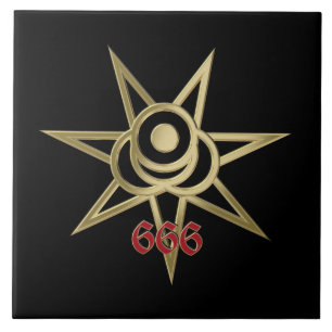 Occult symbol septagram ceramic tile