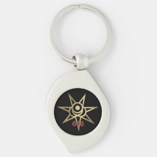 Occult symbol septagram key ring