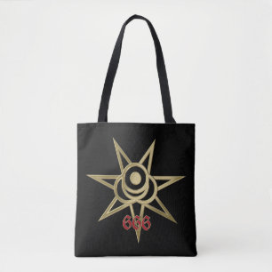 Occult symbol septagram tote bag