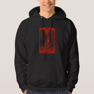 Occult Tarot Card Strength of Wolf Dark Witchcraft Hoodie