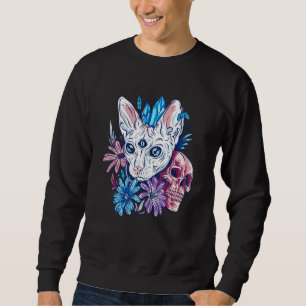 Occult Three Eyed Ca Demon Cat Satanic Cat Sweatshirt