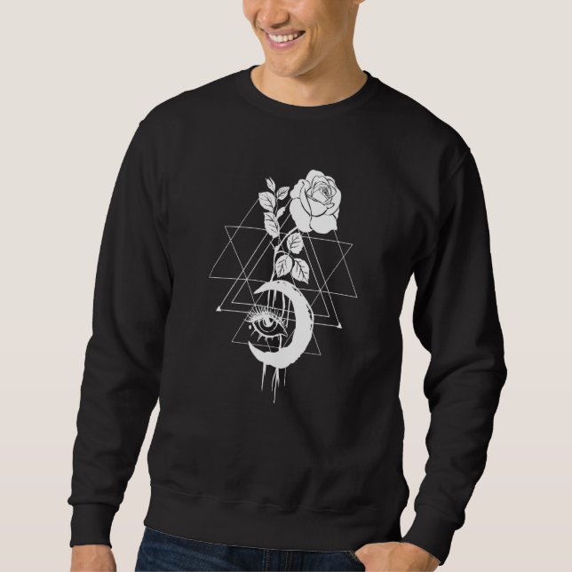Occult Vintage Moon Rose Witch Sweatshirt (Front)