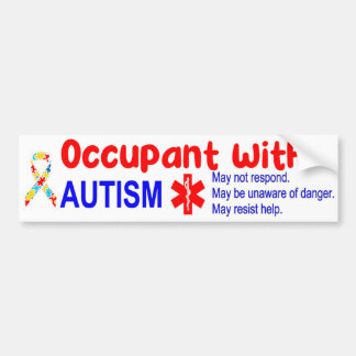 Occupant With Autism Bumper Sticker