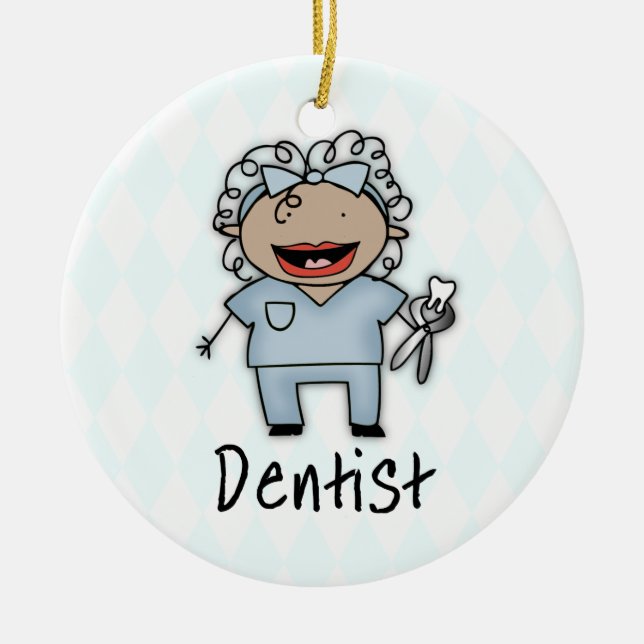 Occupation Dentist Professional Female Ceramic Ornament (Front)