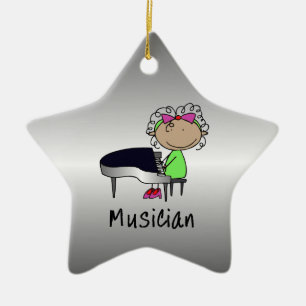 Occupation Musician Professional Female Custom Ceramic Tree Decoration