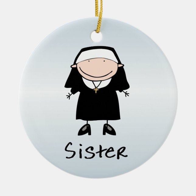 Occupation Nun Religious Vocation  Personalised Ceramic Tree Decoration (Front)