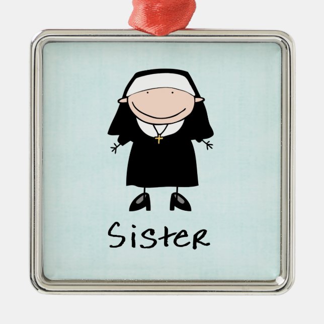 Occupation Nun Religious Vocation  Personalised Metal Tree Decoration (Front)