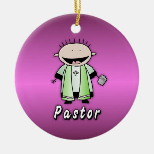 Occupation Pastor Religious Minister Personalised Ceramic Tree Decoration
