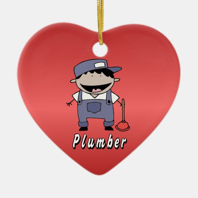 Occupation Plumber Custom Personalised Ceramic Ornament (Front)