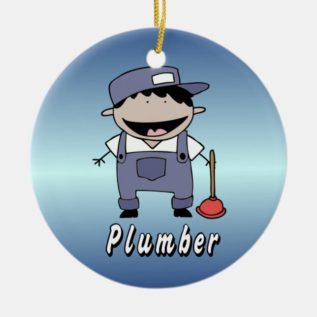 Occupation Plumber Custom Personalised Ceramic Ornament (Front)