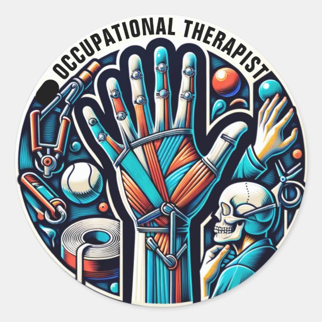 Occupational Therapist Custom Text Classic Round Sticker (Front)
