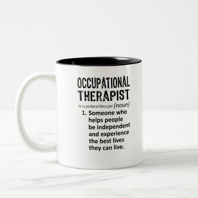 Occupational Therapist Definition Two-Tone Coffee Mug (Left)