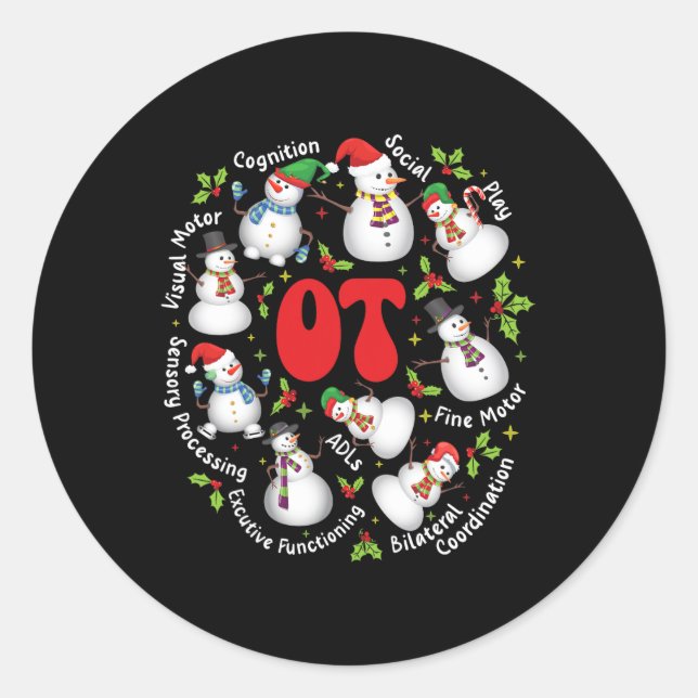 Occupational Therapist Fun Occupation Therapy Chri Classic Round Sticker (Front)