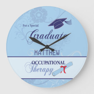 Occupational Therapist Graduation Swirl Round Gift Large Clock