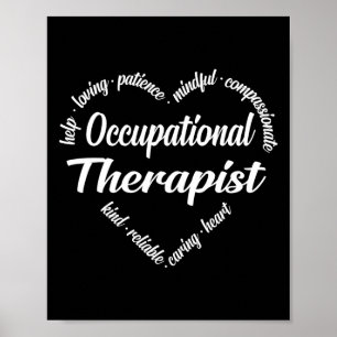 Occupational Therapist Heart Word Cloud Poster