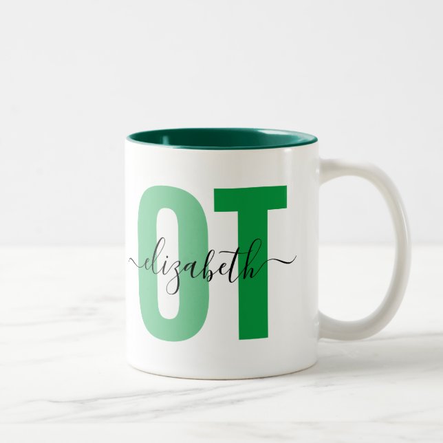 Occupational Therapist Name Custom Name Two-Tone Coffee Mug (Right)