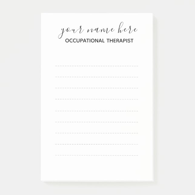 Occupational Therapist Post It Notes - Large (Front)