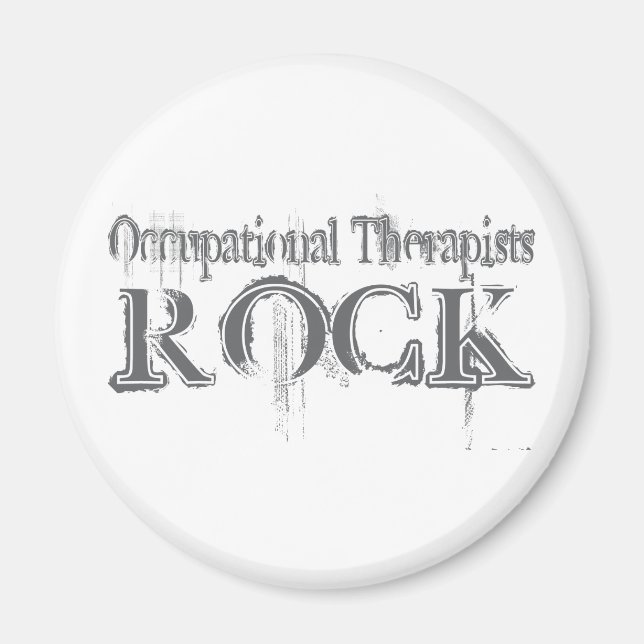 Occupational Therapists Rock Magnet (Front)