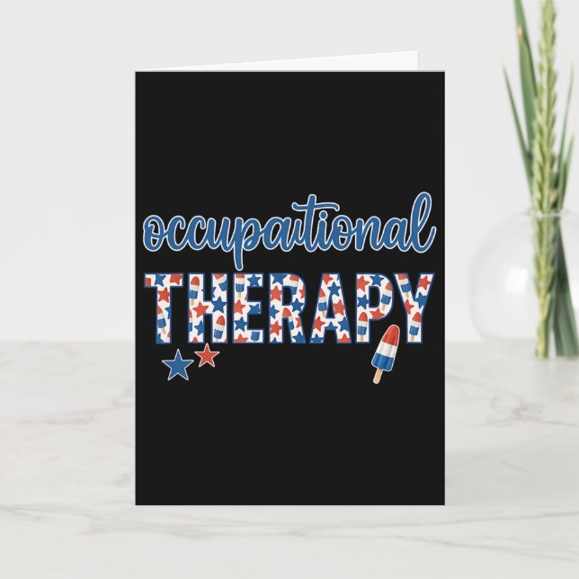 Occupational Therapy 4th Of July Patriotic Ot Red  Card (Front)