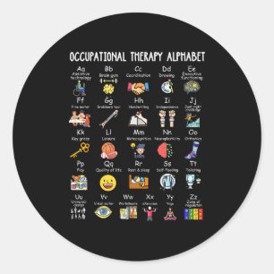 Occupational Therapy Alphabet Ota Funny Teacher Lo Classic Round Sticker