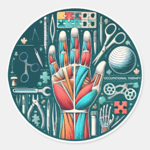 Occupational Therapy Anatomy & Tools Artistic Classic Round Sticker