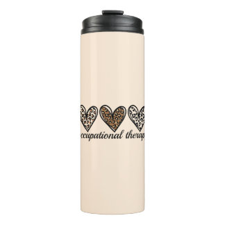 Occupational Therapy Cheetach Print Heart Thermal Tumbler