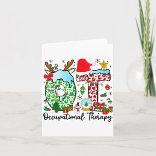 Occupational Therapy Christmas Lights Santa Hat Ot Card