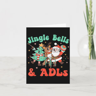 Occupational Therapy Christmas Reindeer Santa Adls Card
