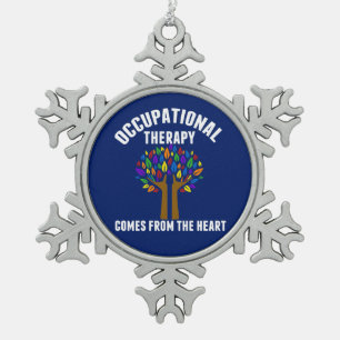 Occupational Therapy Comes From the Heart Snowflake Pewter Christmas Ornament