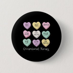 Occupational Therapy Conversation Hearts Valentine 6 Cm Round Badge